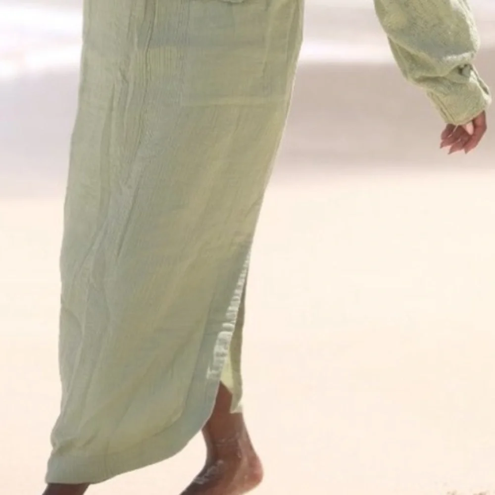 FREE PEOPLE EASY WEEKEND GREEN MIDI SKIRT MATCHING TOP SET